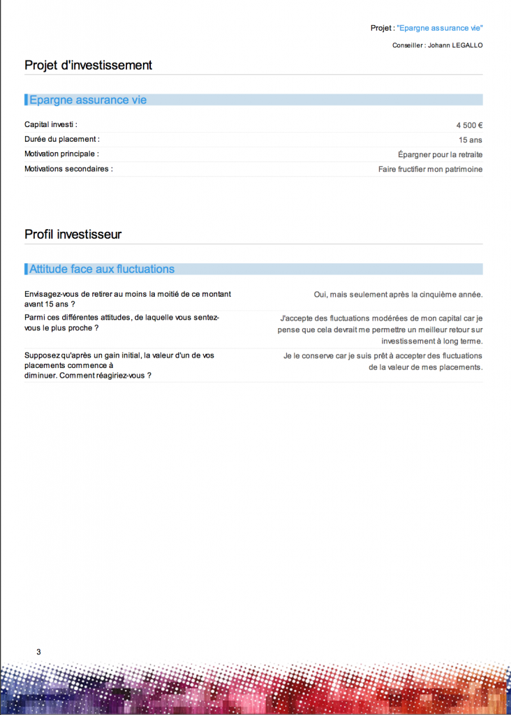 Profil d'investisseur 1