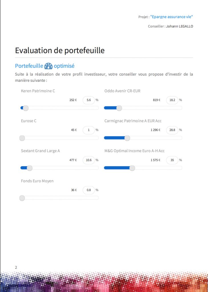 Evaluation de votre portefeuille